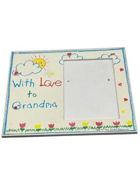Ultraframe photo frame with love to grandma sun clouds flower plastic white READ